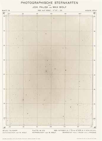 (ASTRONOMY--JOHANN PALISA & MAX WOLF) A group of 14 celestial photographs from the Photographische Sternkarten [Photographic Atlas of t